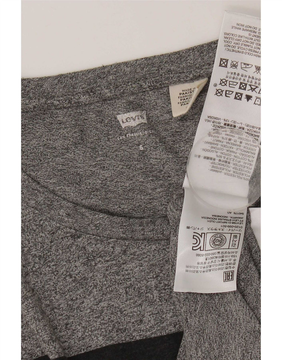 Levi's majica kratkih rukava s grafičkim motivima, UK 10 malih sivih flekastih poliestera