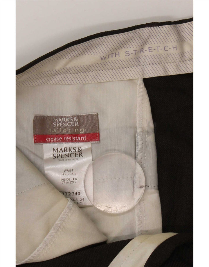 Marks & Spencer muške ravne chino hlače W34 L29 smeđi poliester