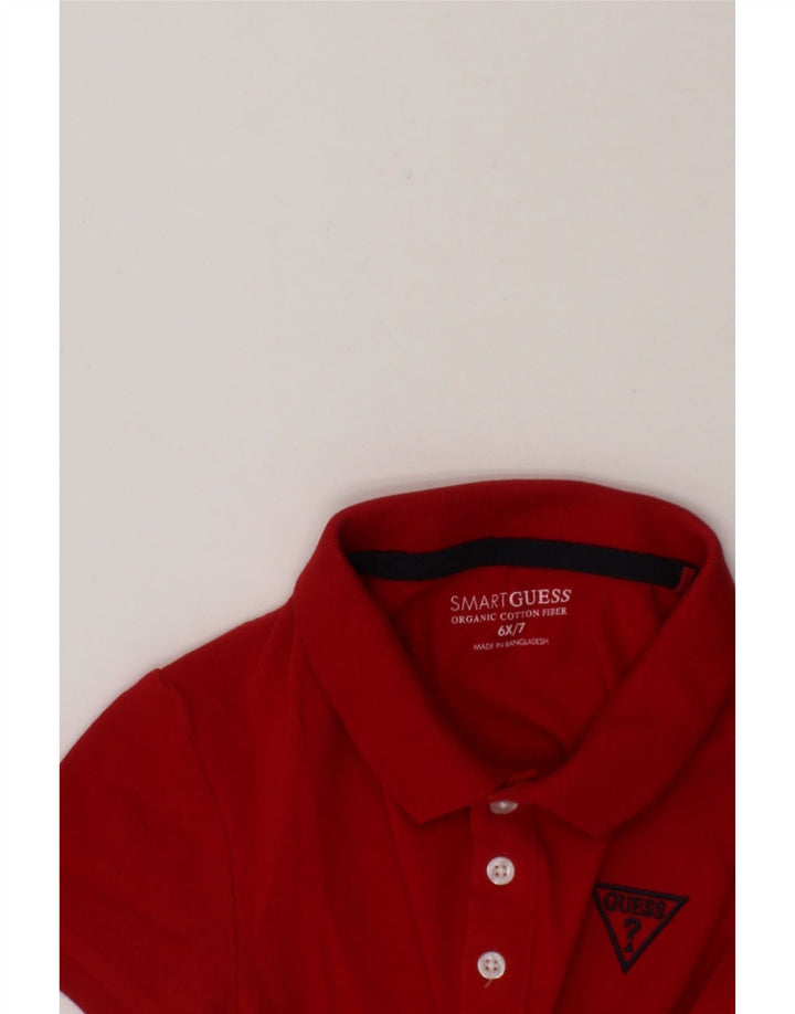 GUESS Boys Polo Shirt 6-7 Years Red Cotton Vintage Guess and Second-Hand Guess from Messina Hembry 