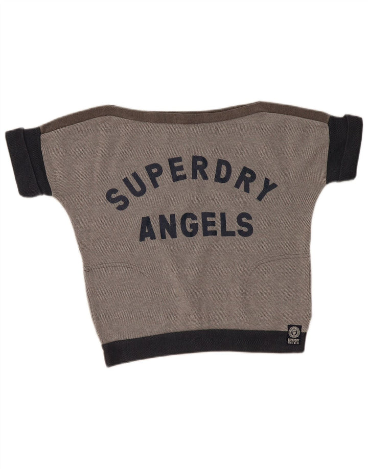 SUPERDRY Ženska prekomjerna majica s motivom UK 10 Mala siva