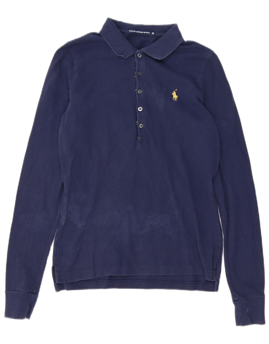 RALPH LAUREN Ženska polo majica dugih rukava UK 12 Srednje tamnoplavi pamuk