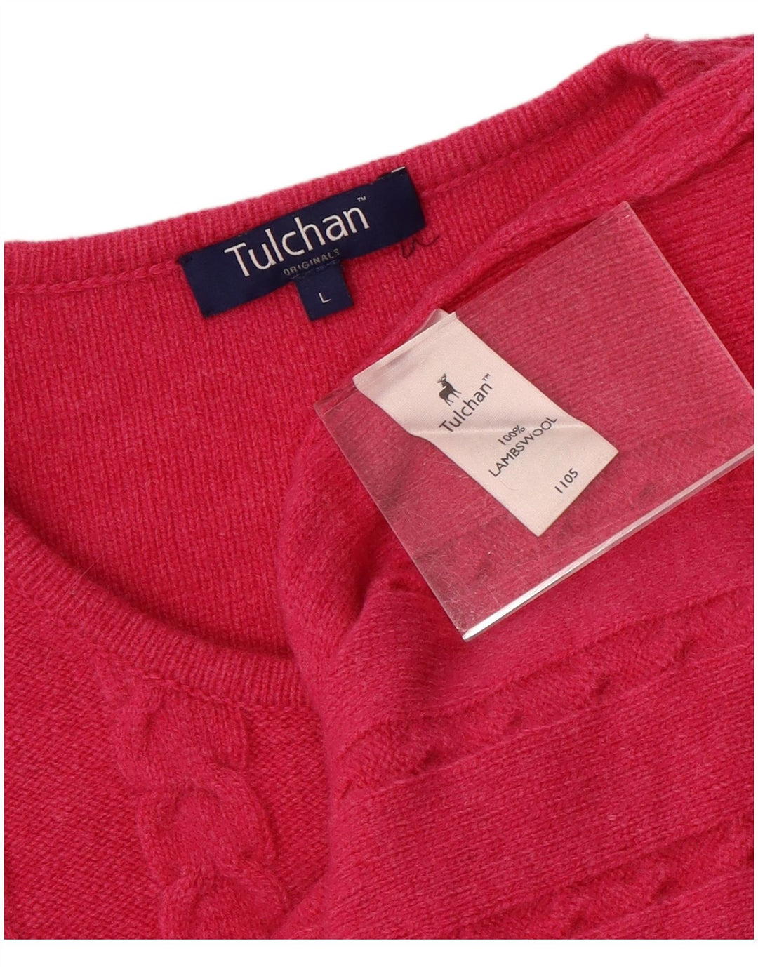 TULCHAN ženski kardigan pulover UK 16 Large Pink Lambswool