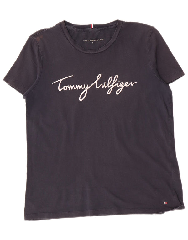 Tommy Hilfiger Ženska majica kratkih rukava s grafičkim motivima UK 10 Mala tamnoplava pamuk