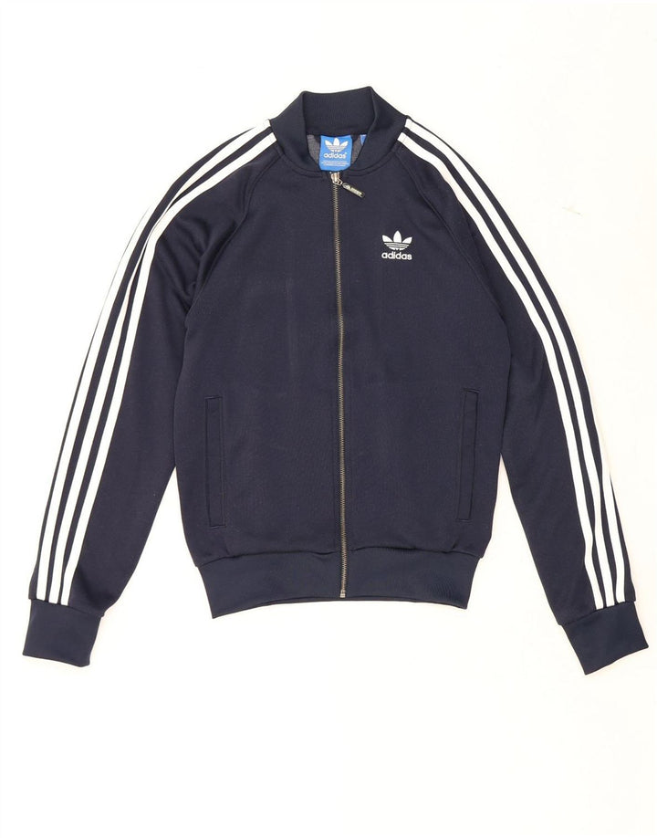 ADIDAS Mens Tracksuit Top Jacket XS Navy Blue Polyester Vintage Adidas and Second-Hand Adidas from Messina Hembry 