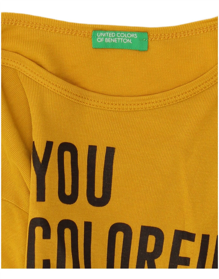 Ženska majica dugih rukava Benetton Graphic UK 8 Mala žuta