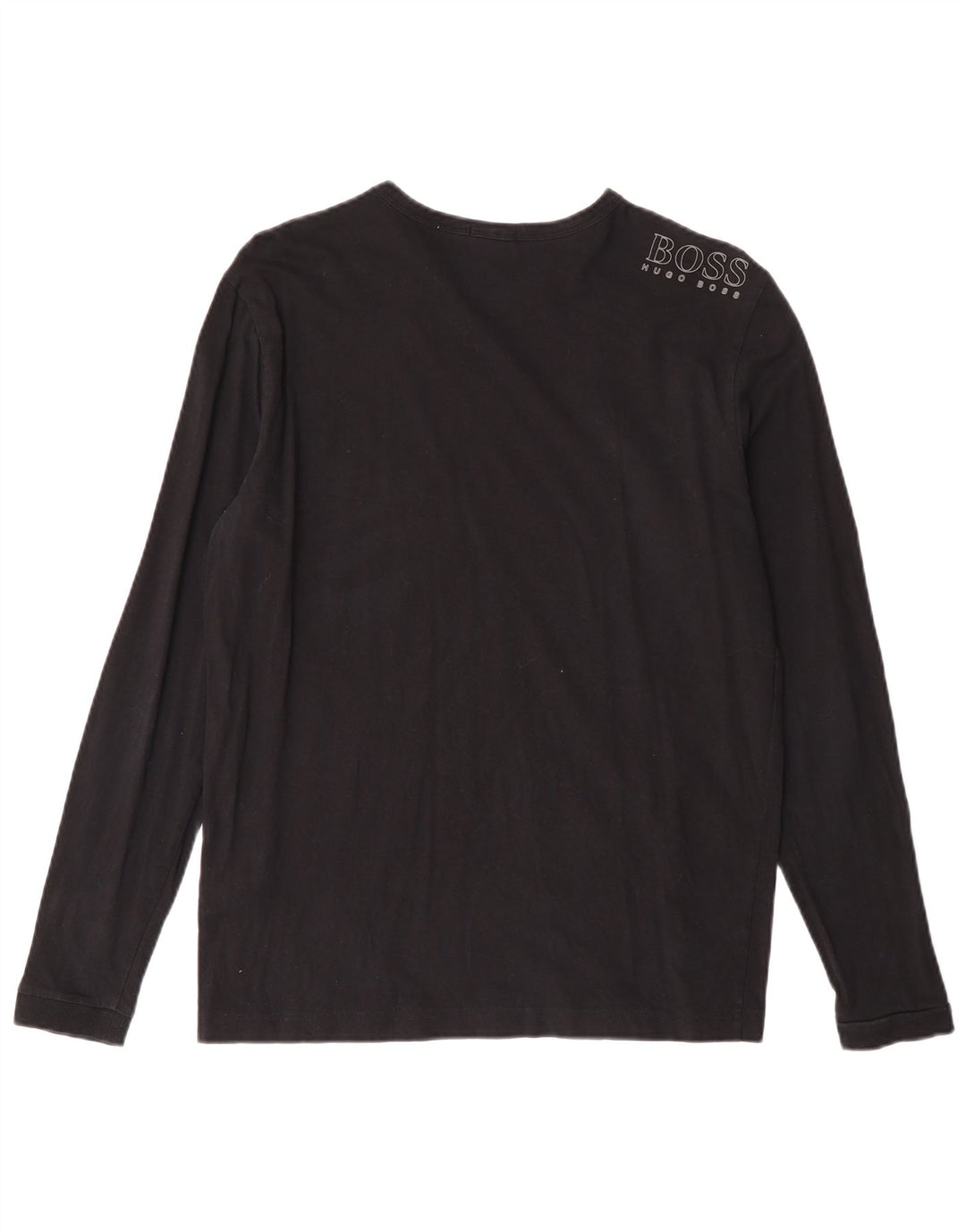 HUGO BOSS Muška majica standardnog kroja s dugim rukavima, mali crni pamuk