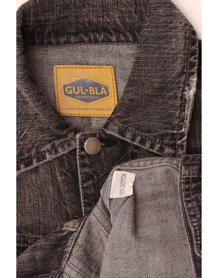 Vintage muška traper jakna UK 42 XL crni pamuk
