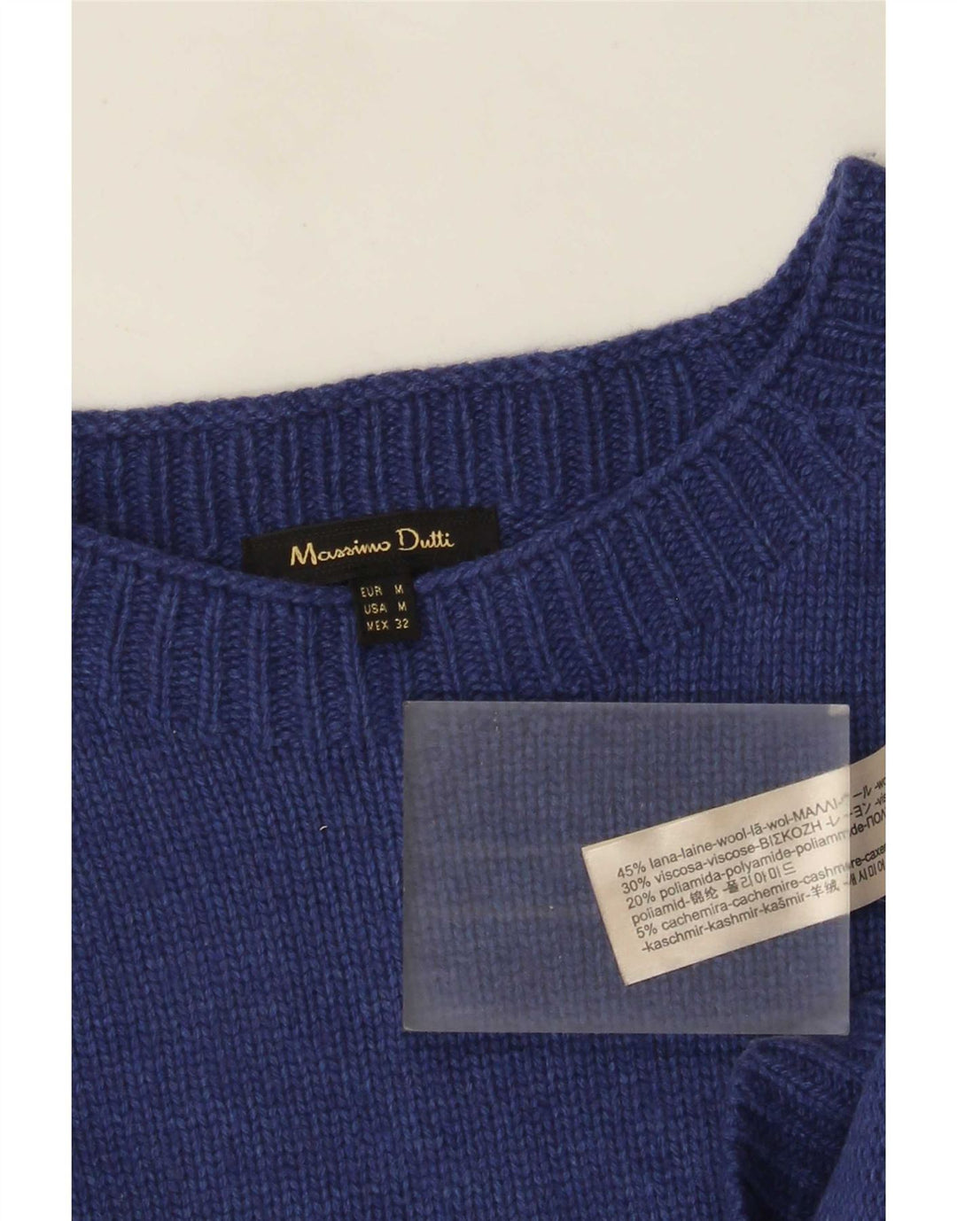 Massimo Dutti ženski džemper s veznim izrezom UK 14 Srednja tamnoplava vunena
