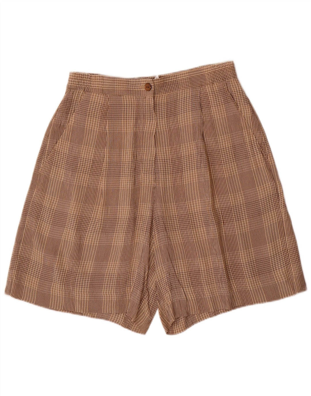 VINTAGE ženski set od 2 komada s 4 gumba UK 10 mali W28 smeđi karirani acetat