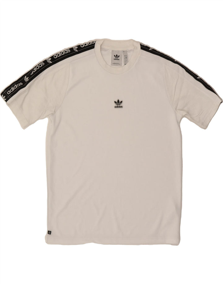 ADIDAS Mens Graphic T-Shirt Top Small White Colourblock Polyester Vintage Adidas and Second-Hand Adidas from Messina Hembry 