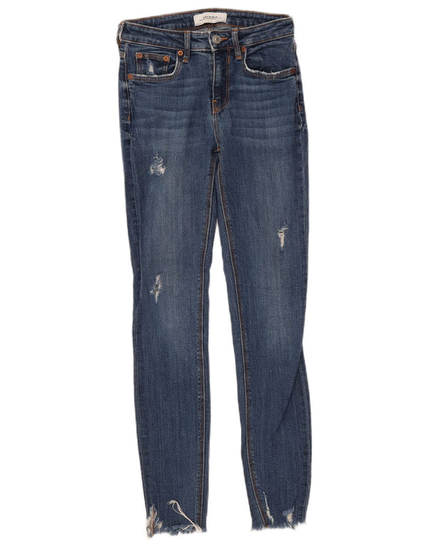 ZARA ženske traperice uskog kroja EU 34 2XS W24 L27 tamnoplave