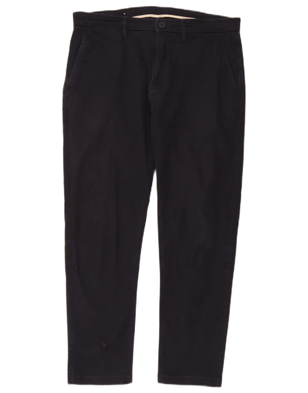 Zara Mens Slim Chino Trousers EU 42 Large W32 L28 Navy Blue