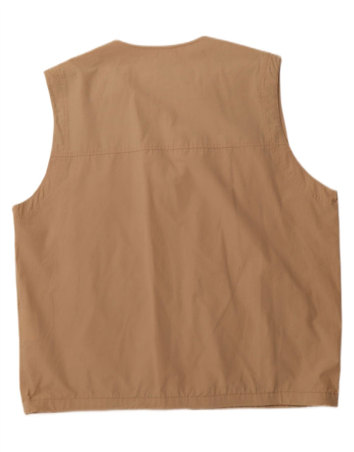 BRUGI Mens Utility Gilet UK 42 XL Beige Polyester