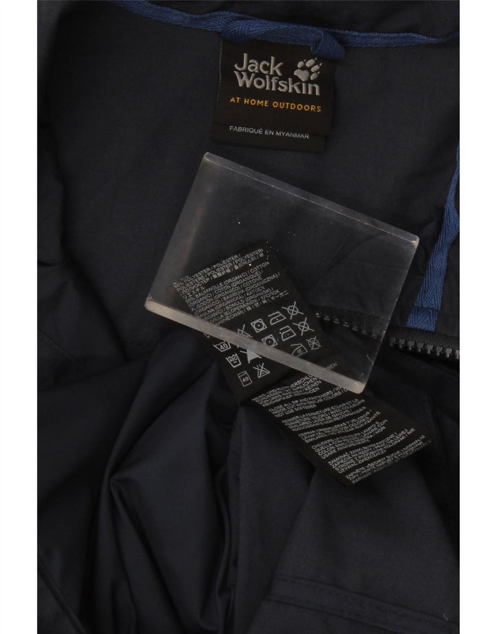 JACK WOLFSKIN Womens Windbreaker Jacket UK 8/10 Small Navy Blue Polyester
