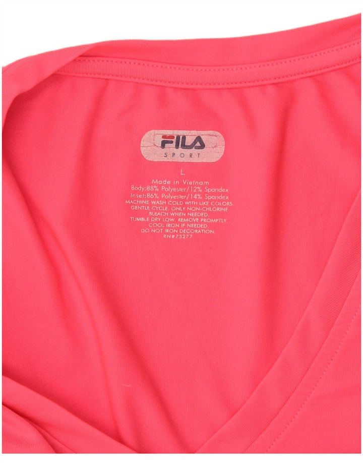 FILA ženska majica dugih rukava UK 16 veliki ružičasti poliester