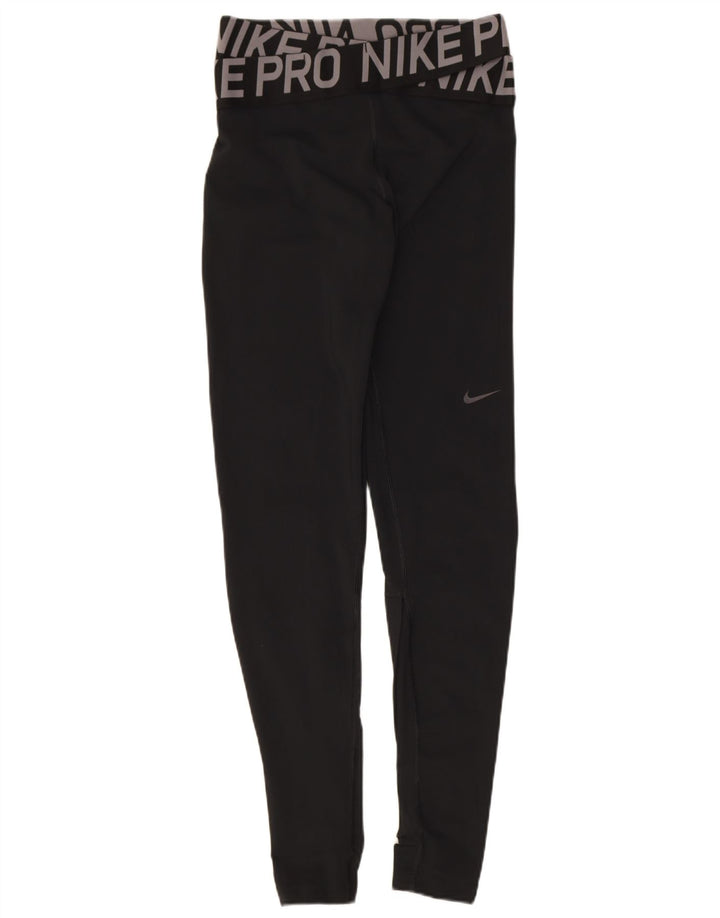 Nike Ženske Dri Fit Graphic Leggings UK 8 Male crne poliesterske