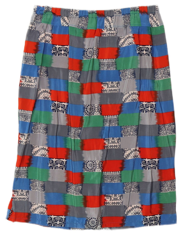 Vintage ženska ravna suknja W30 srednje raznobojna geometrijska
