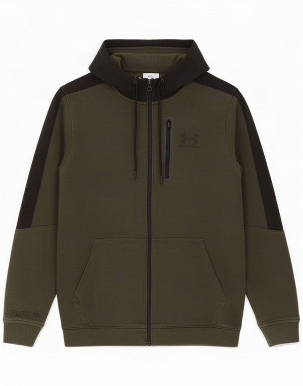 Under Armour muški Cold Gear pulover s kapuljačom na patentni zatvarač Srednje kaki boje