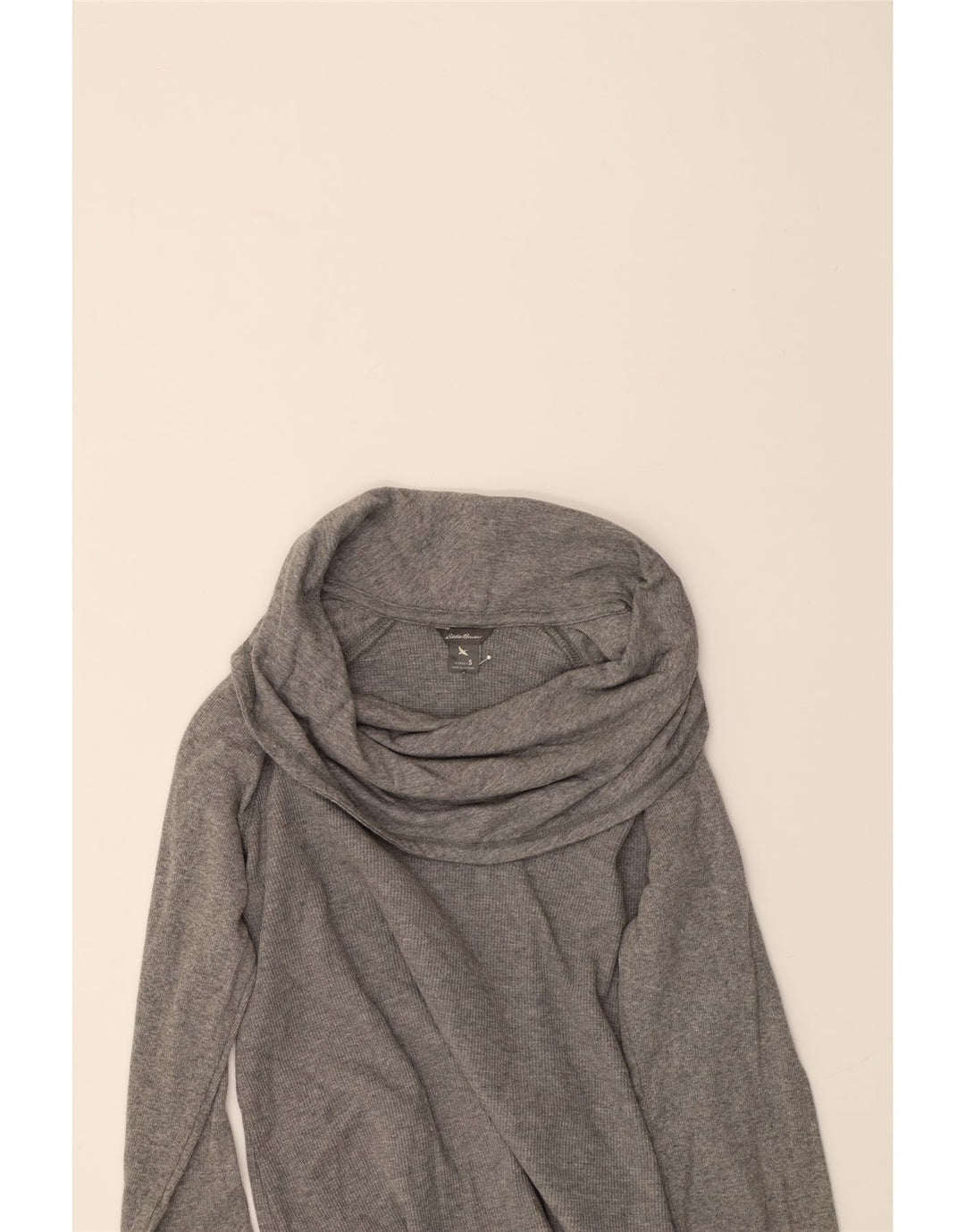 EDDIE BAUER Womens Roll Neck Top Long Sleeve UK 10 Small Grey Cotton Vintage Eddie Bauer and Second-Hand Eddie Bauer from Messina Hembry 