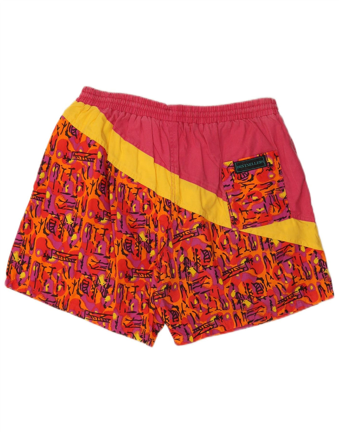 VINTAGE muške kratke hlače za plivanje XL ružičasti geometrijski pamuk