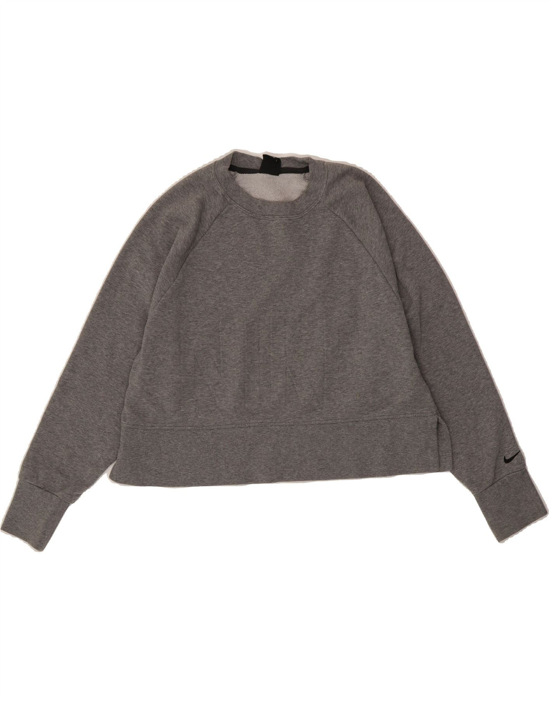 NIKE Womens Dri Fit Oversized Graphic Sweatshirt Jumper UK 10 Small Grey Vintage Nike and Second-Hand Nike from Messina Hembry 