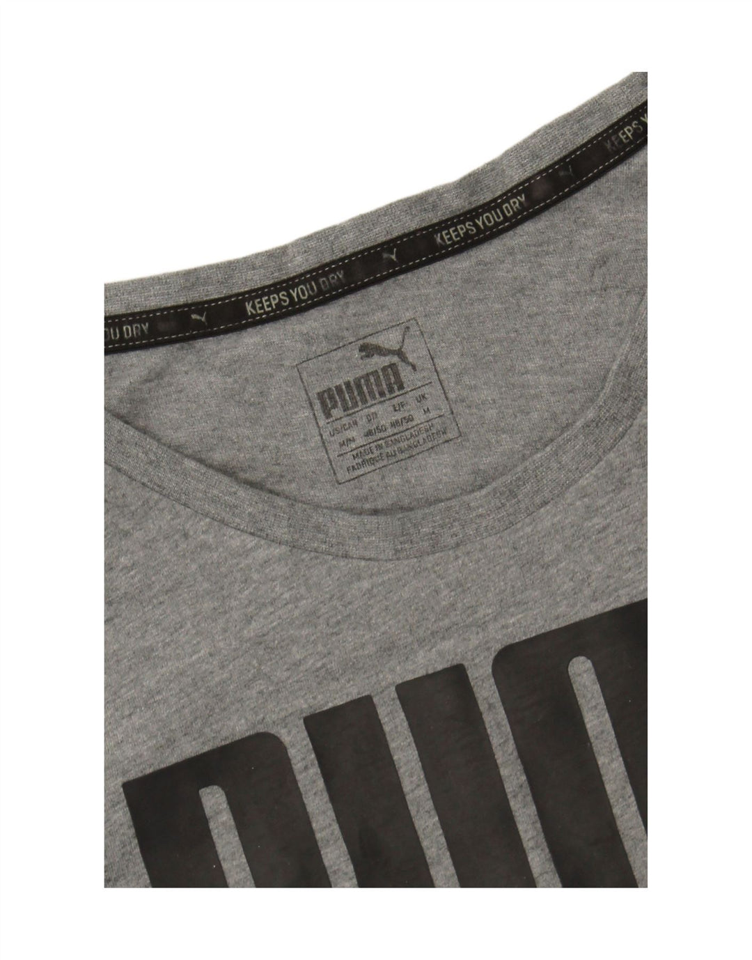 PUMA Mens Graphic T-Shirt Top Medium Black Colourblock