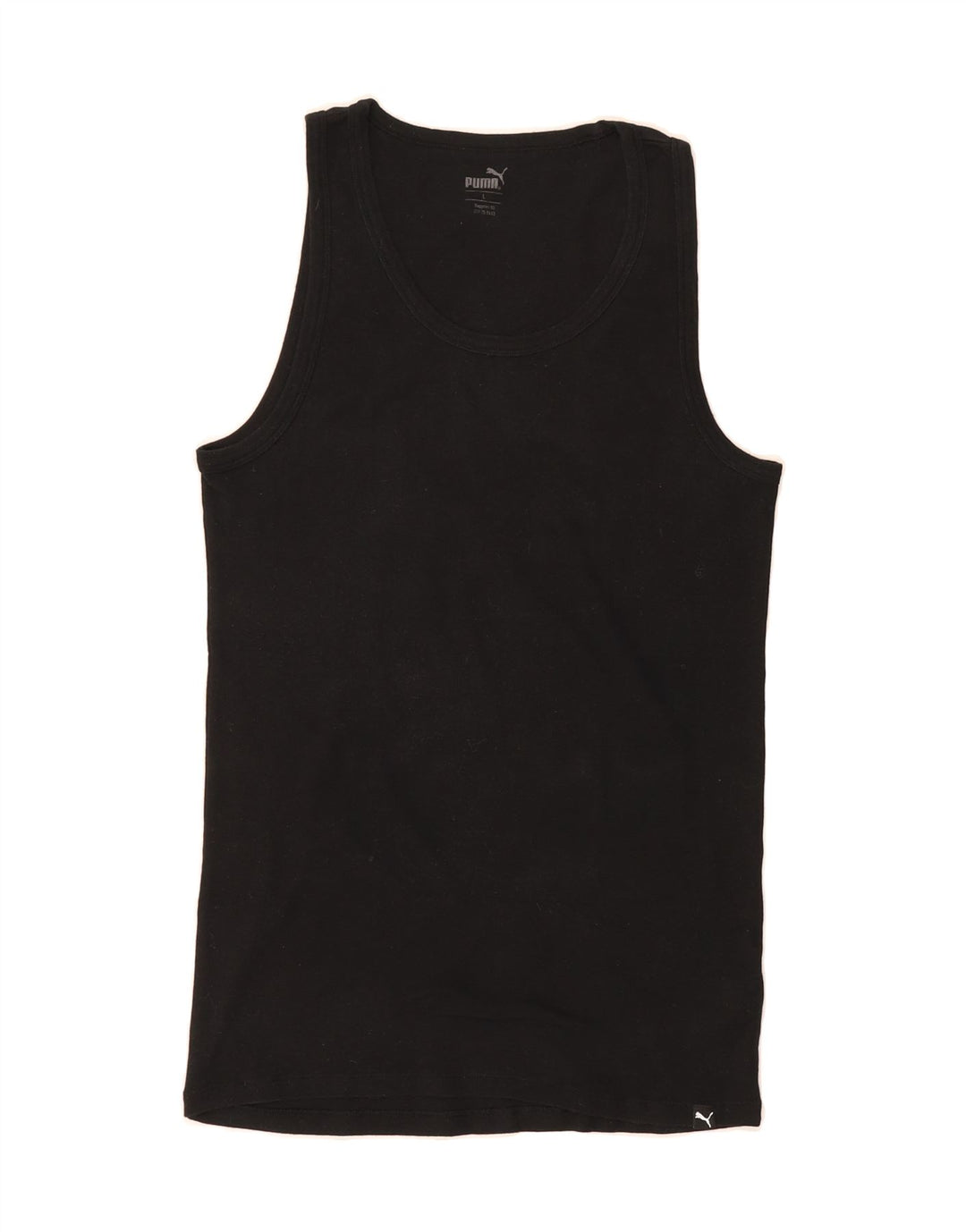 PUMA Womens Vest Top UK 14 Large Black Cotton Vintage Puma and Second-Hand Puma from Messina Hembry 