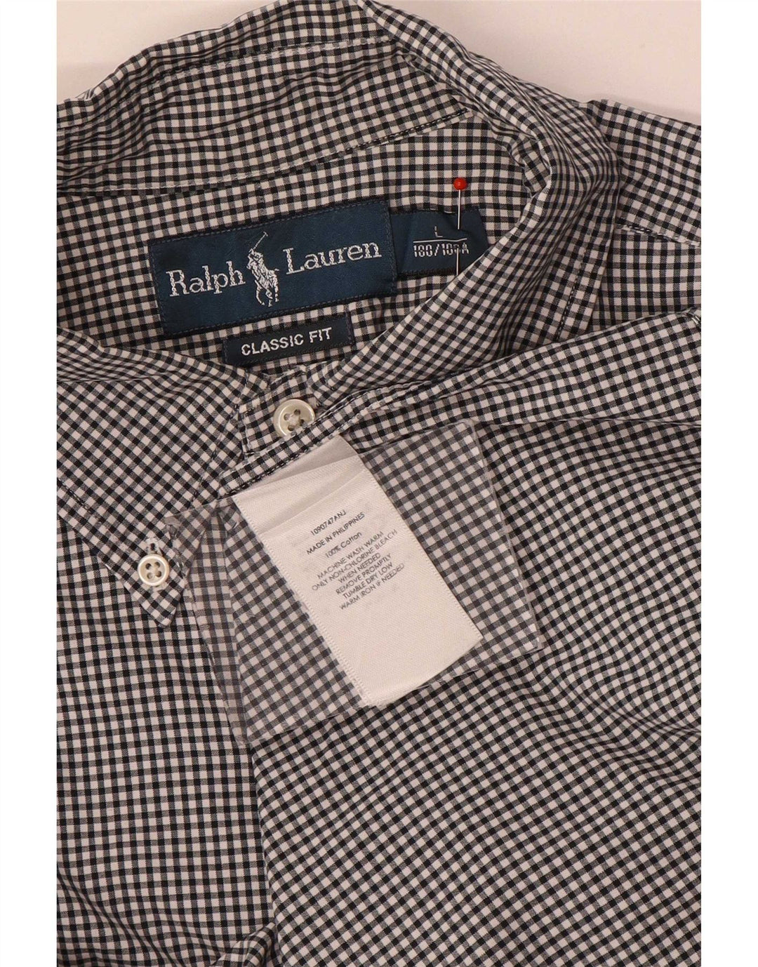 Ralph Lauren muška klasična košulja velikog crnog pamuka od ginghama