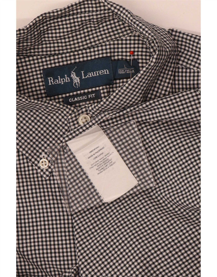 Ralph Lauren muška klasična košulja velikog crnog pamuka od ginghama