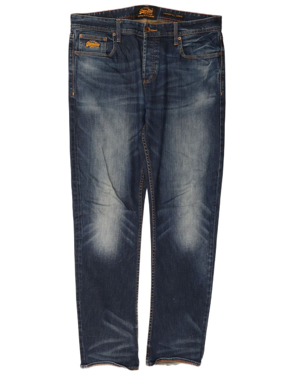Superdry muške široke traperice Copperfill W36 L34 tamnoplavi pamuk