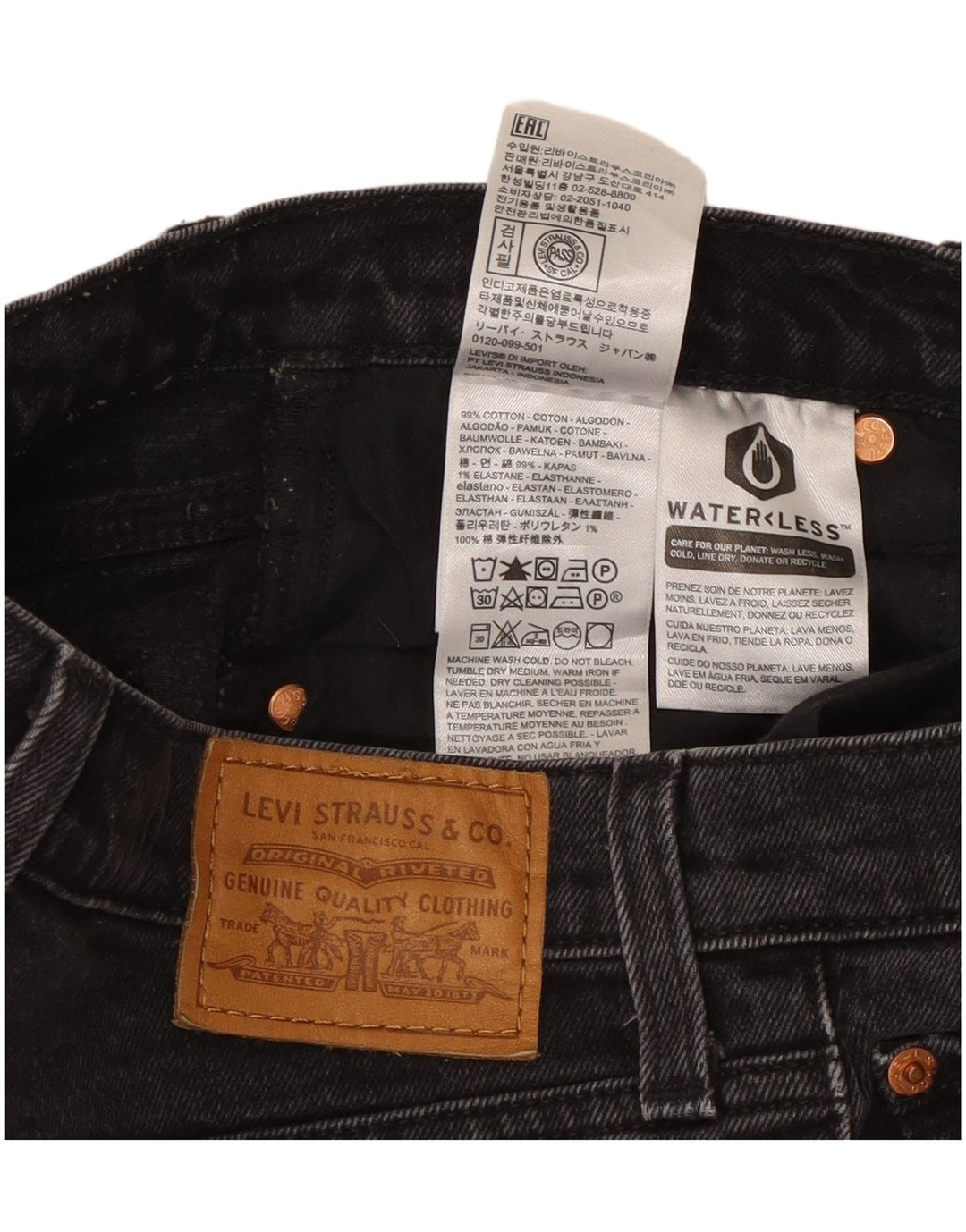 Levi's ženske traper kratke hlače W29 Srednje crni pamuk