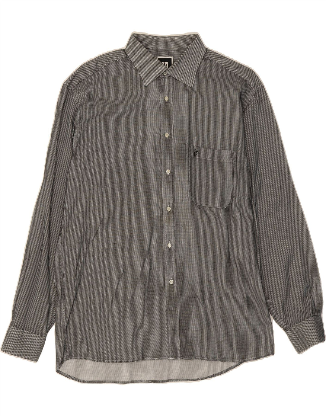 ROCCOBAROCCO Mens Shirt Size 17 1/2 44 XL Grey Check Cotton Vintage Roccobarocco and Second-Hand Roccobarocco from Messina Hembry 