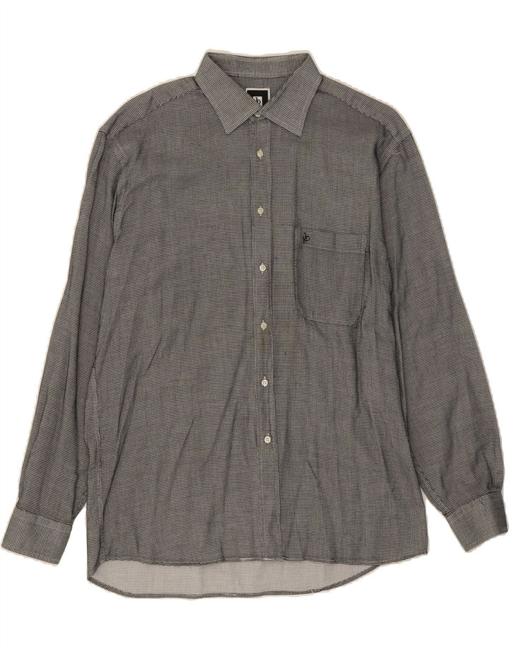 ROCCOBAROCCO Mens Shirt Size 17 1/2 44 XL Grey Check Cotton Vintage Roccobarocco and Second-Hand Roccobarocco from Messina Hembry 