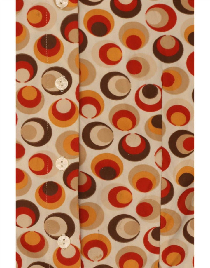 Vintage ženska košulja bluza UK 10 Mali raznobojni geometrijski poliamid