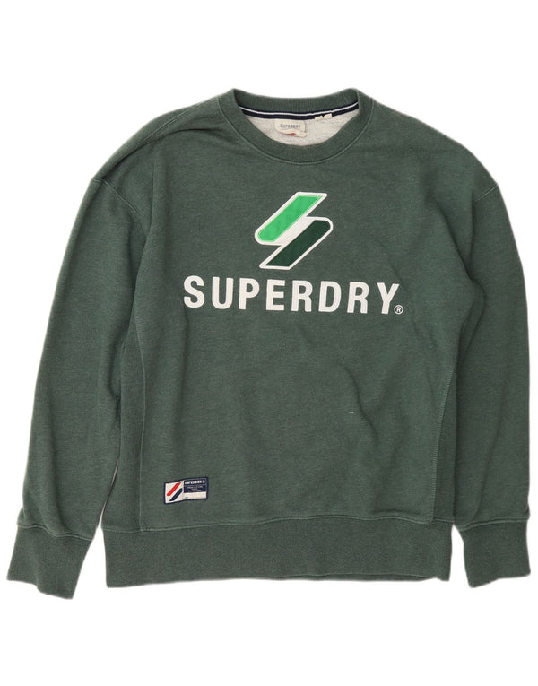 Superdry muški džemper XS Graphic opuštenog kroja od zelenog pamuka