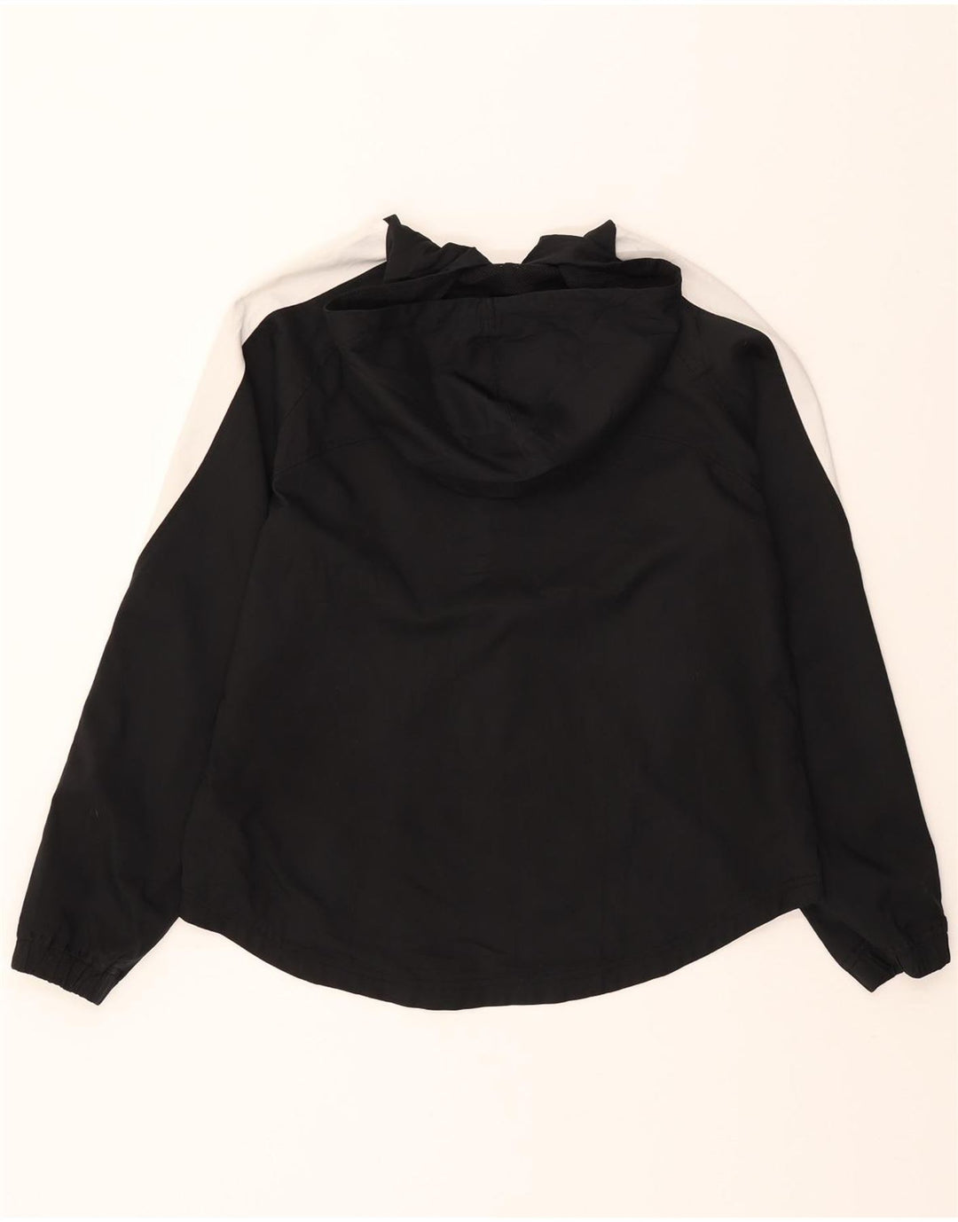 REEBOK Womens Hooded Tracksuit Top Jacket UK 14 Medium Black Colourblock Vintage Reebok and Second-Hand Reebok from Messina Hembry 