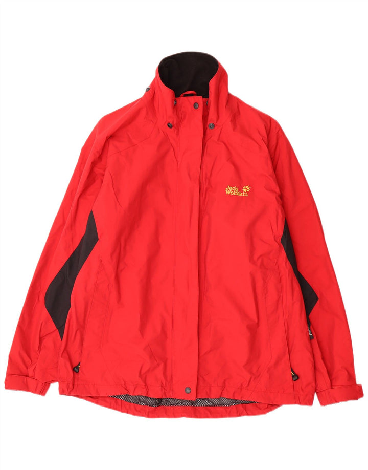 JACK WOLFSKIN Ženska prevelika kišna jakna UK 18 XL Red Colourblock