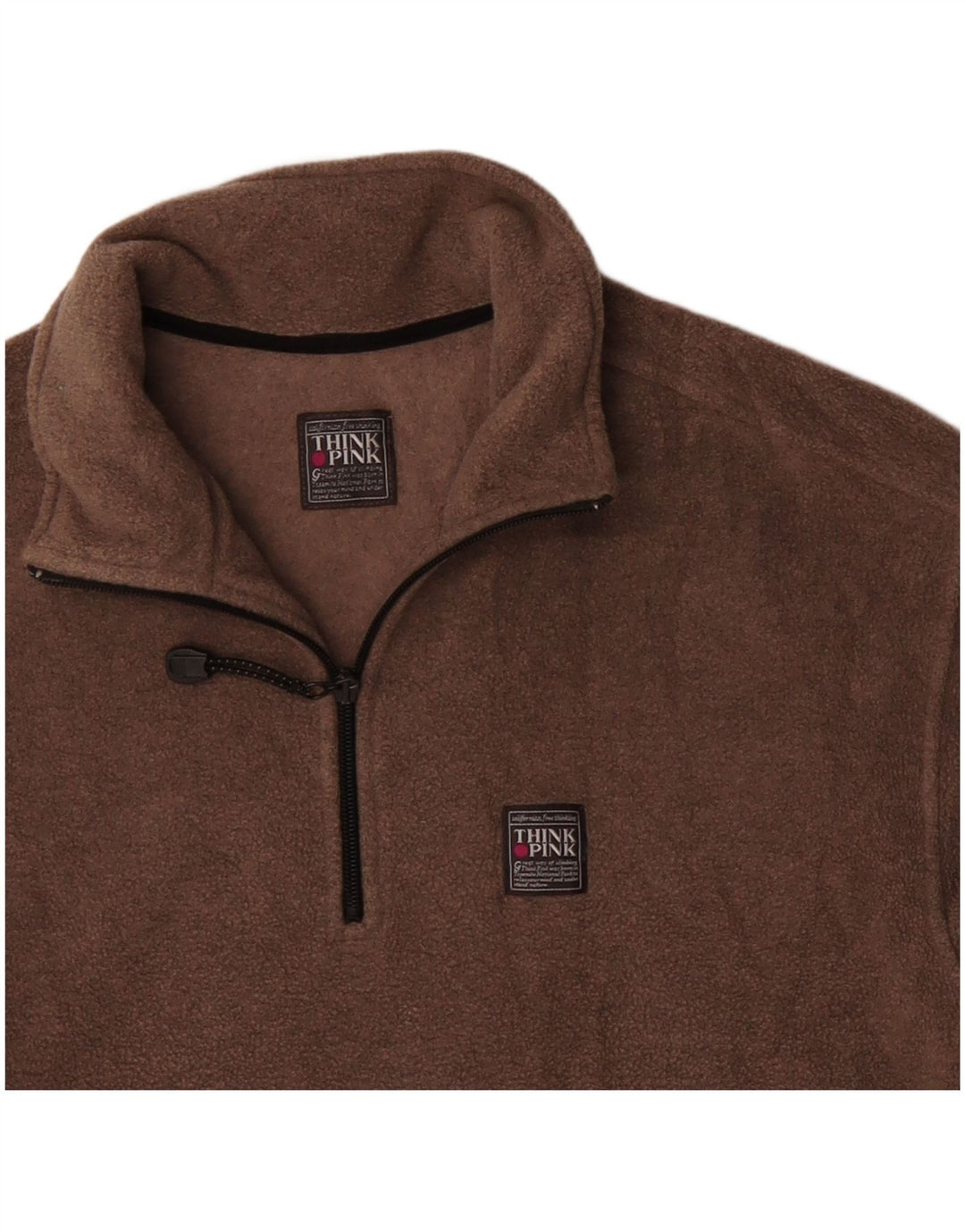 Think Pink ženski flis džemper s patentnim izrezom UK 14 srednje smeđi poliester