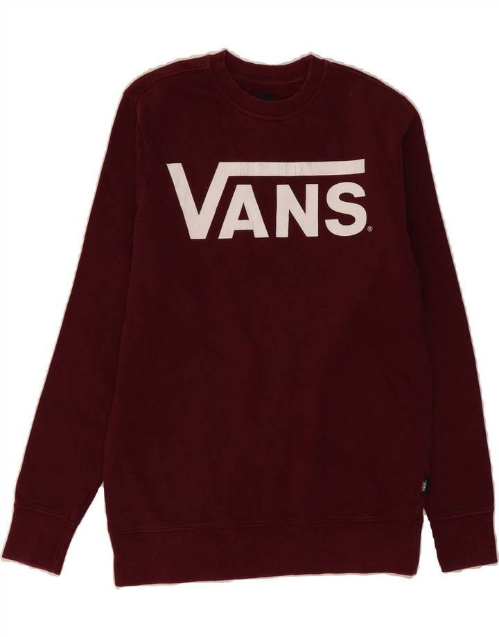 VANS Mens Graphic Sweatshirt Jumper XS Burgundy Vintage Vans and Second-Hand Vans from Messina Hembry 