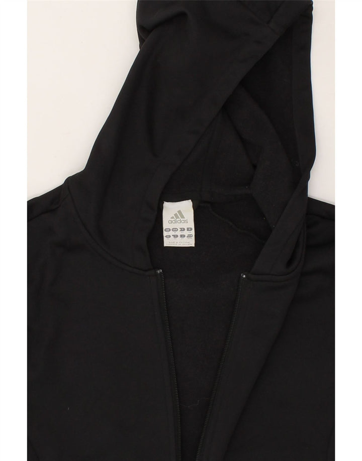 ADIDAS Womens Zip Hoodie Sweater UK 14 Medium Black Polyester Vintage Adidas and Second-Hand Adidas from Messina Hembry 