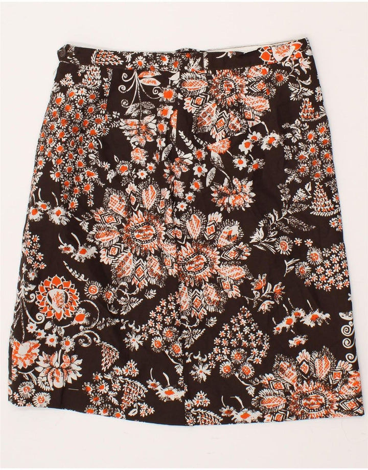 VINTAGE Womens A-Line Skirt W28 Medium  Brown Floral Vintage Vintage and Second-Hand Vintage from Messina Hembry 