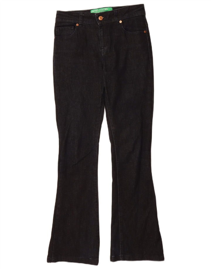 Ženske traperice Benetton Bootcut W27 L30 tamnoplavi pamuk