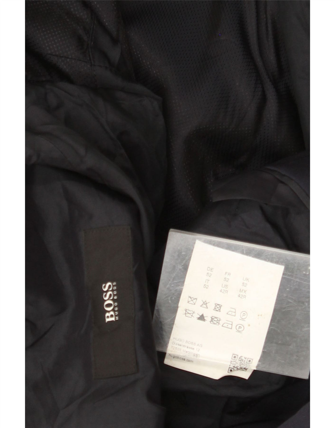 HUGO BOSS Mens 2 Button Blazer Jacket EU 52 XL Navy Blue Wool