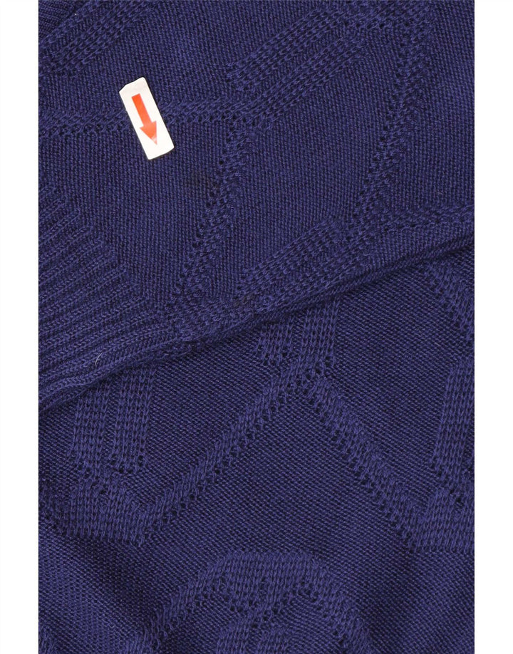 Vintage ženski kardigan džemper EU 38/40 Srednje plavi Chevron poliakril