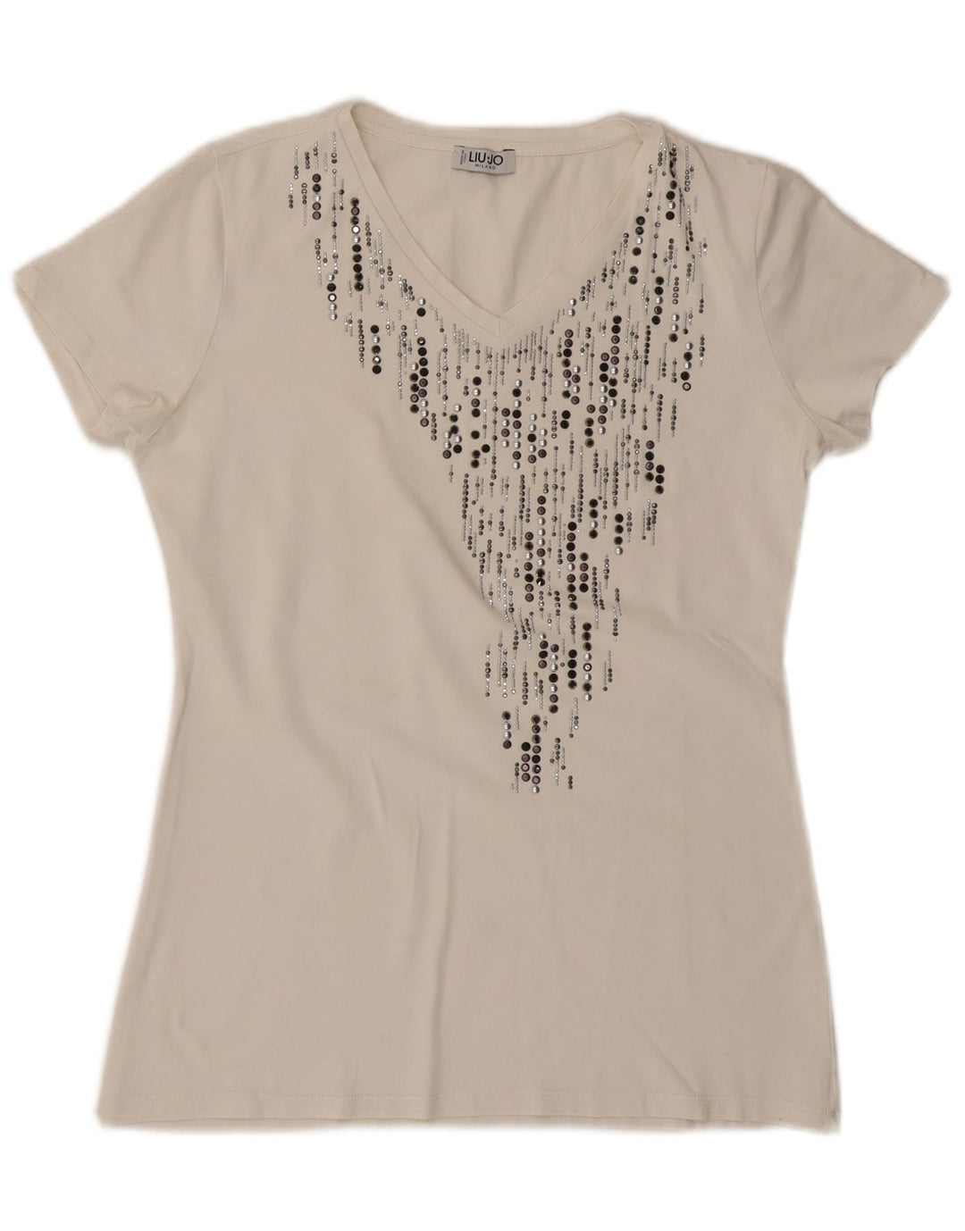 LIU JO Ženska majica kratkih rukava Milano UK 12 Srednje bijela