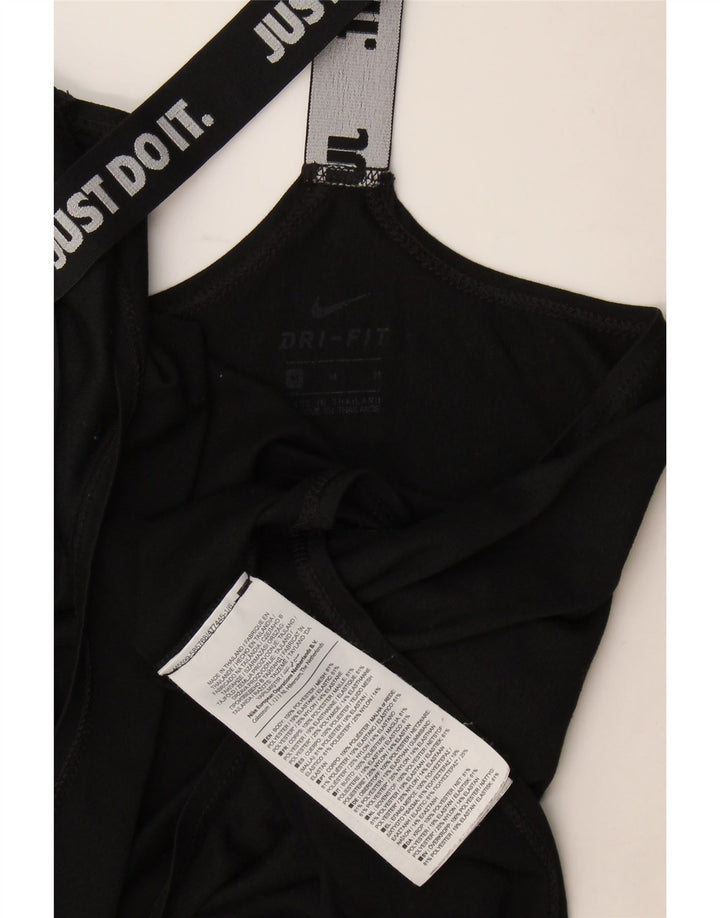 Nike Ženski Dri Fit Graphic Vest Top UK 12 Srednji crni poliester