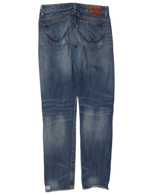 Superdry muške opuštene sužene traperice W32 L32 Plavi pamuk