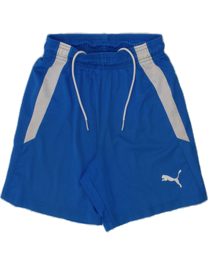 PUMA Boys Sport Shorts 9-10 Years Blue Colourblock Vintage Puma and Second-Hand Puma from Messina Hembry 