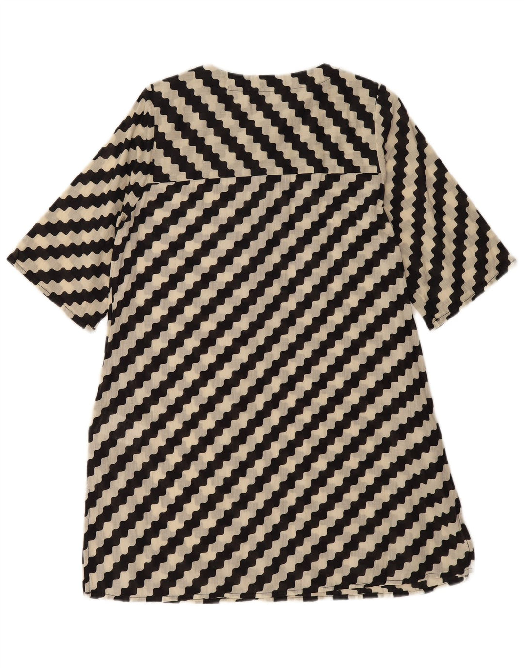 COMPANIA FANTASTICA Ženska haljina A-kroja UK 14 Pamuk srednje crne pruge