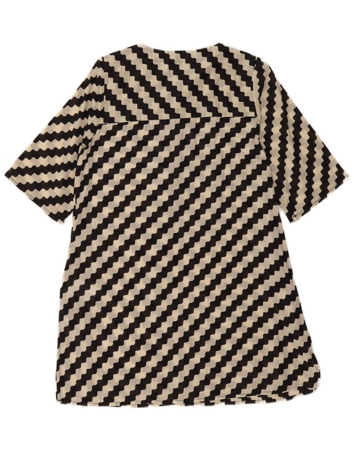 COMPANIA FANTASTICA Ženska haljina A-kroja UK 14 Pamuk srednje crne pruge